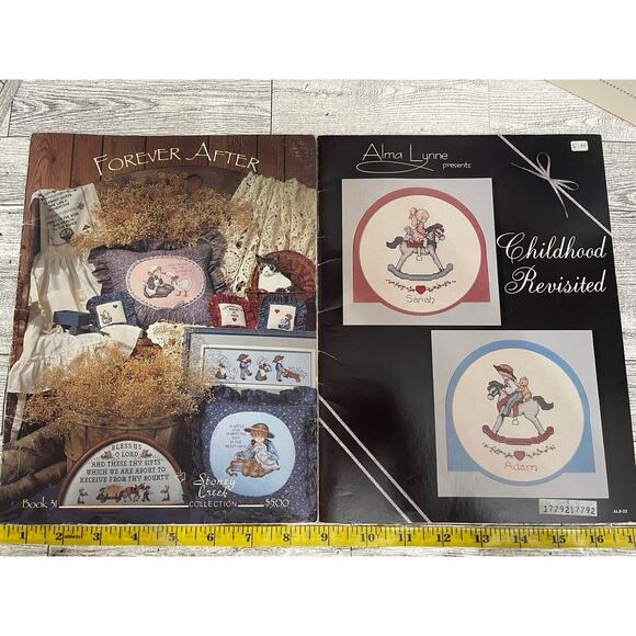 Cross Stitch Pattern Leaflet Book Lot Of 7 Mixed Themes Country Strawberries - Picture 2 of 9